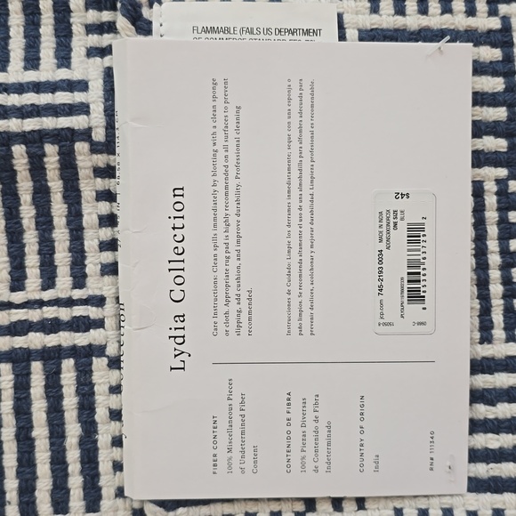 LYDIA COLLECTION BLUE AND WHITE HANDCRAFTED ACCENT RUGS BUNDLE OF 2 - Picture 8 of 8